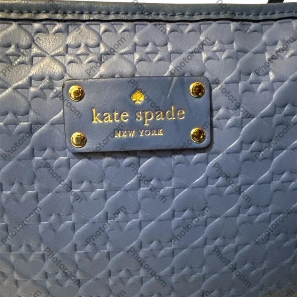 KATE SPADE PENN PLACE EMBOSSED MARGARETA TOTE BLUE COLOR